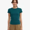 Camiseta de punto elástico orgánico - Verde océano