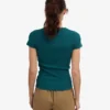 Camiseta de punto elástico orgánico - Verde océano
