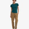 Camiseta de punto elástico orgánico - Verde océano