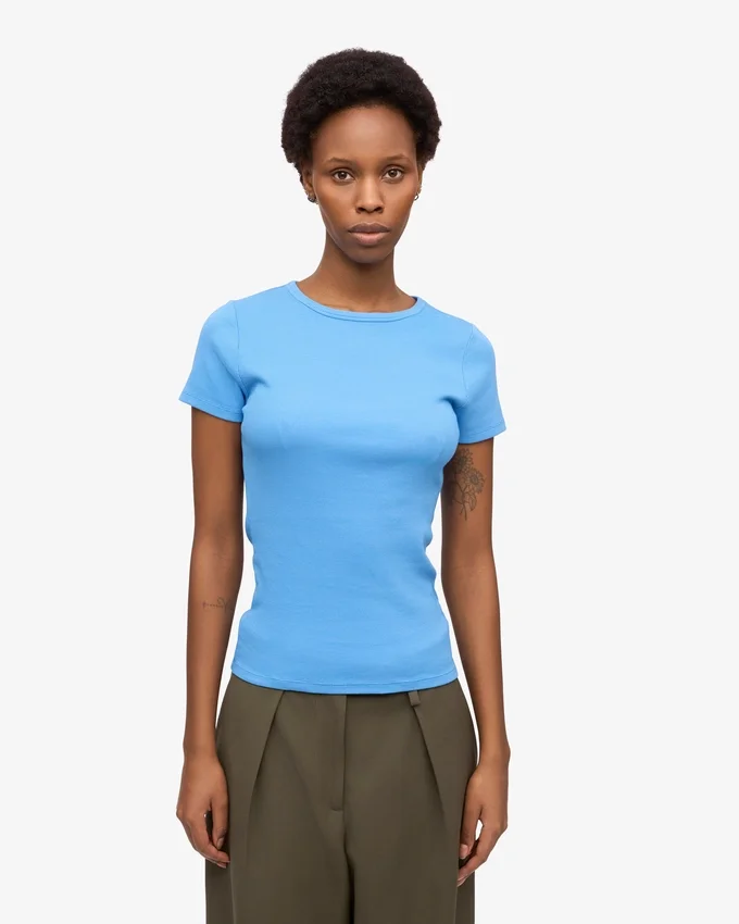 Camiseta de punto orgánica - Azul Pacífico
