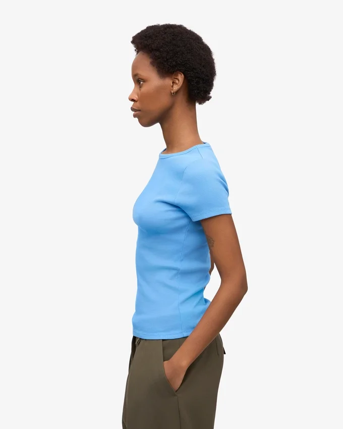 Camiseta de punto orgánica - Azul Pacífico