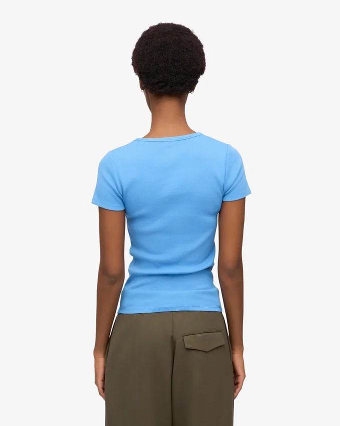 Camiseta de punto orgánica - Azul Pacífico