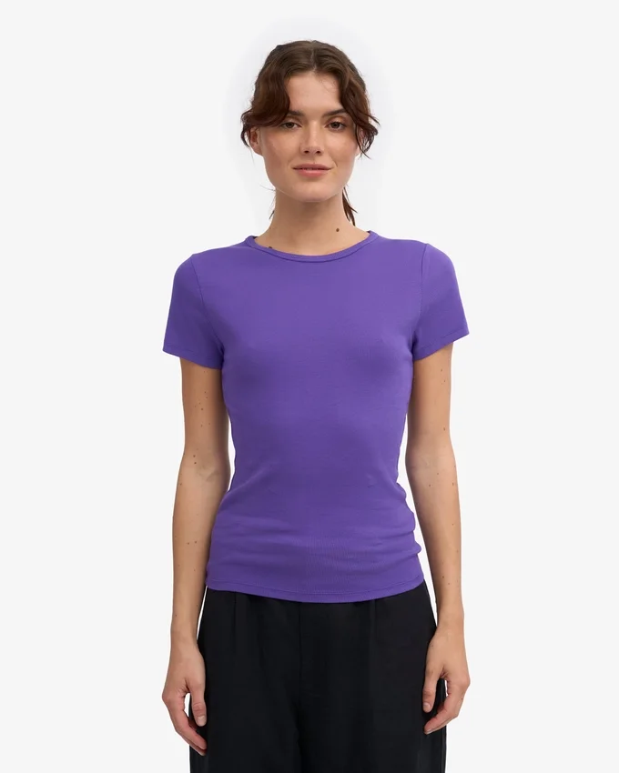 Camiseta de punto orgánica - Violeta ultra