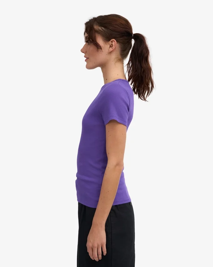 Camiseta de punto orgánica - Violeta ultra
