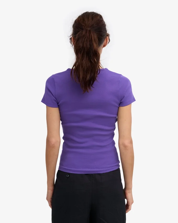 Camiseta de punto orgánica - Violeta ultra