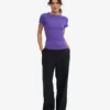 Camiseta de punto orgánica - Violeta ultra
