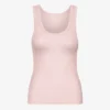 Camiseta de tirantes de mujer de punto acanalado orgánico - Rosa descolorido
