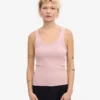 Camiseta de tirantes de mujer de punto acanalado orgánico - Rosa descolorido