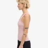 Camiseta de tirantes de mujer de punto acanalado orgánico - Rosa descolorido