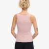 Camiseta de tirantes de mujer de punto acanalado orgánico - Rosa descolorido