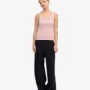 Camiseta de tirantes de mujer de punto acanalado orgánico - Rosa descolorido
