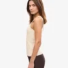 Camiseta de tirantes de punto acanalado orgánica para mujer - Blanco marfil