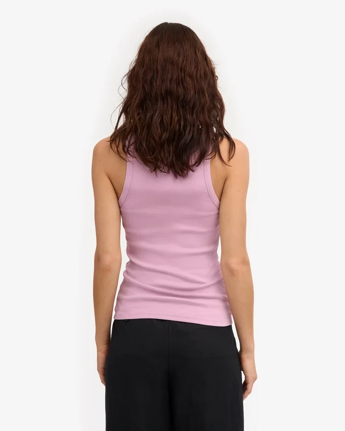 Camiseta de tirantes de punto acanalado orgánica para mujer - Flor de cerezo