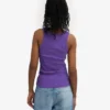 Camiseta de tirantes de punto acanalado orgánica para mujer - Ultravioleta