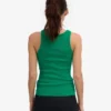 Camiseta de tirantes de punto acanalado orgánica para mujer - Verde Kelly