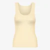 Camiseta de tirantes de punto acanalado orgánico para mujer - Amarillo suave