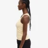 Camiseta de tirantes de punto acanalado orgánico para mujer - Amarillo suave