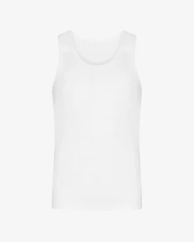 Camiseta de tirantes de punto elástico orgánica - Blanco óptico