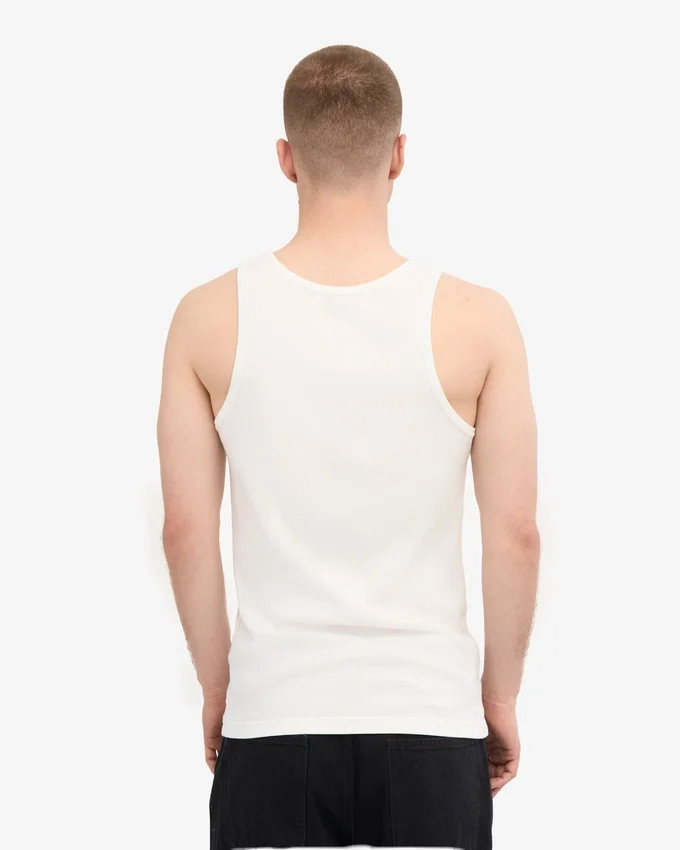 Camiseta de tirantes de punto elástico orgánica - Blanco óptico