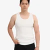 Camiseta de tirantes de punto elástico orgánica - Blanco óptico