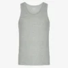 Camiseta de tirantes de punto elástico orgánica - Gris jaspeado