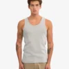 Camiseta de tirantes de punto elástico orgánica - Gris jaspeado