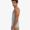 Camiseta de tirantes de punto elástico orgánica - Gris jaspeado