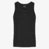 Camiseta de tirantes de punto elástico orgánica - Negro intenso