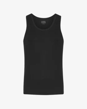 Camiseta de tirantes de punto elástico orgánica - Negro intenso