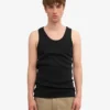 Camiseta de tirantes de punto elástico orgánica - Negro intenso