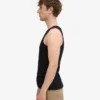 Camiseta de tirantes de punto elástico orgánica - Negro intenso