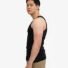 Camiseta de tirantes de punto elástico orgánica - Negro intenso