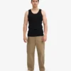 Camiseta de tirantes de punto elástico orgánica - Negro intenso