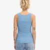 Camiseta de tirantes de punto elástico orgánica para mujer - Azul mar