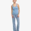 Camiseta de tirantes de punto elástico orgánica para mujer - Azul mar