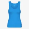 Camiseta de tirantes de punto elástico orgánica para mujer - Azul Pacífico