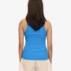 Camiseta de tirantes de punto elástico orgánica para mujer - Azul Pacífico