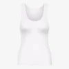 Camiseta de tirantes de punto elástico orgánica para mujer - Blanco óptico
