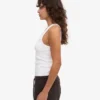 Camiseta de tirantes de punto elástico orgánica para mujer - Blanco óptico
