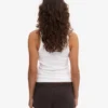 Camiseta de tirantes de punto elástico orgánica para mujer - Blanco óptico