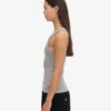 Camiseta de tirantes de punto elástico orgánica para mujer - Gris jaspeado