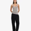 Camiseta de tirantes de punto elástico orgánica para mujer - Gris jaspeado