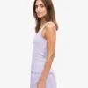 Camiseta de tirantes de punto elástico orgánica para mujer - Lavanda suave