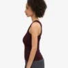Camiseta de tirantes de punto elástico orgánica para mujer - Rojo sangre