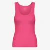 Camiseta de tirantes de punto elástico orgánica para mujer - Rosa chicle