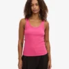 Camiseta de tirantes de punto elástico orgánica para mujer - Rosa chicle