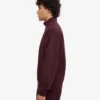 Camiseta orgánica con jerséu de media cremallera - Rojo sangre