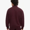 Camiseta orgánica con jerséu de media cremallera - Rojo sangre