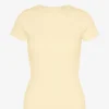 Camiseta orgánica de canalé - Amarillo suave