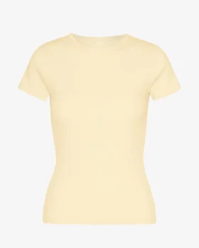 Camiseta orgánica de canalé - Amarillo suave